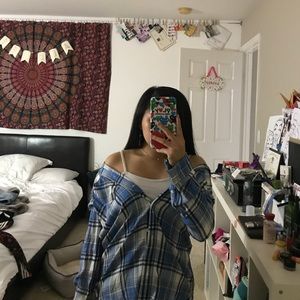 brand new with tags blue flannel